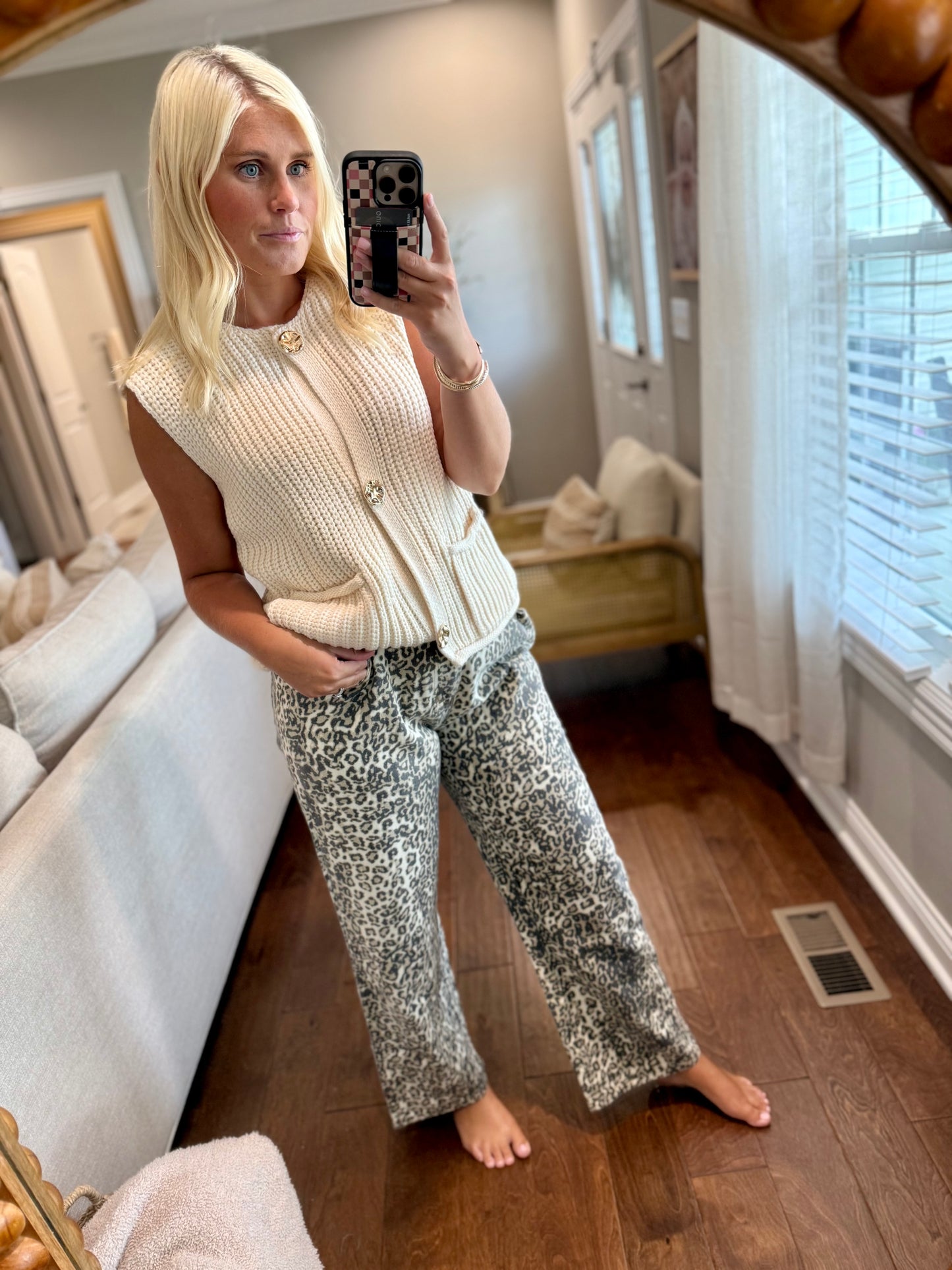 Leopard Cotton Twill Pants