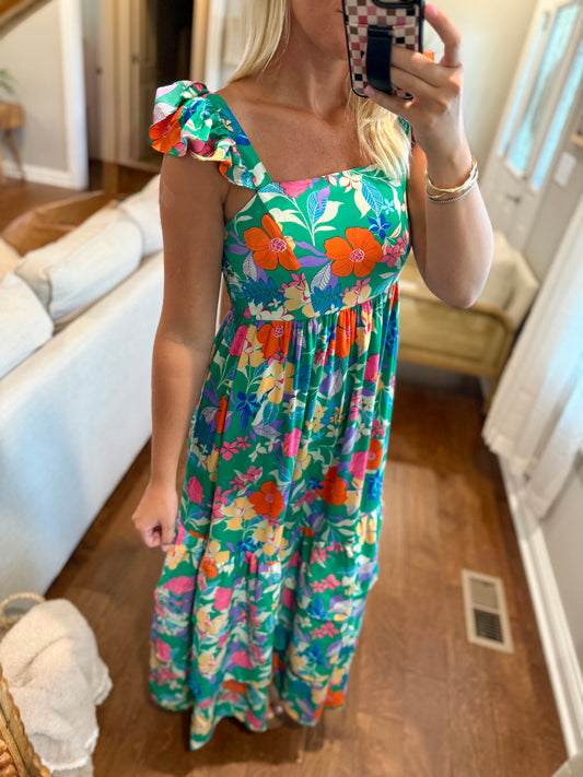 Green Floral Maxi