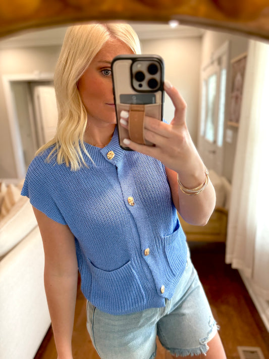 Denim Blue Sweater Vest