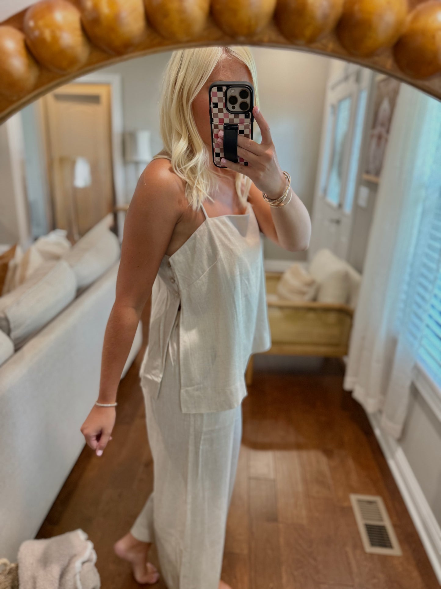 Linen Blend Cami & Pant Set