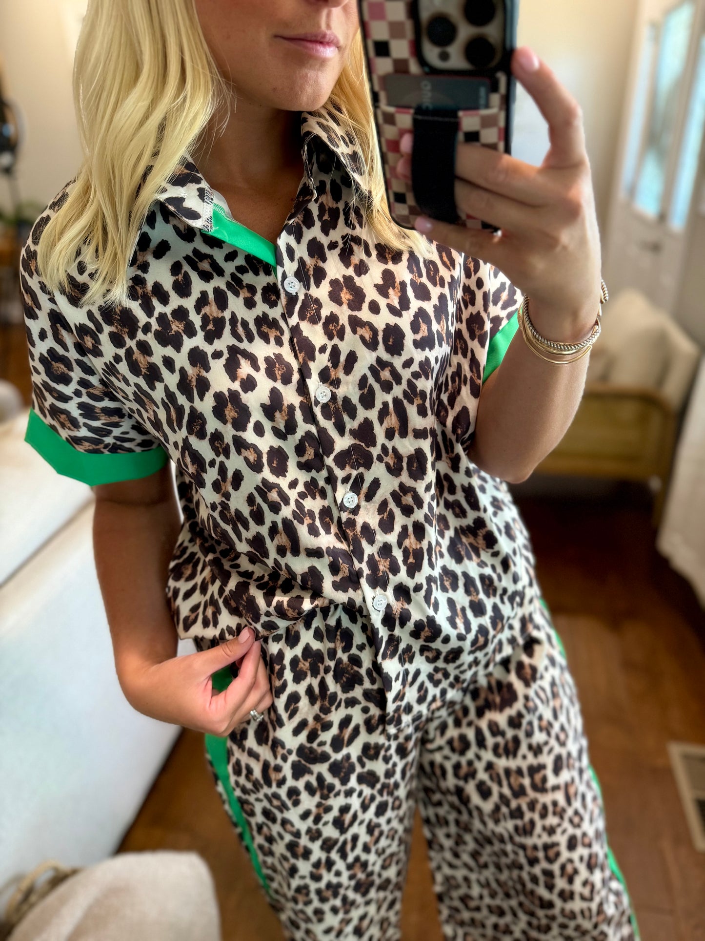 Leopard Trimmed Lounge Set