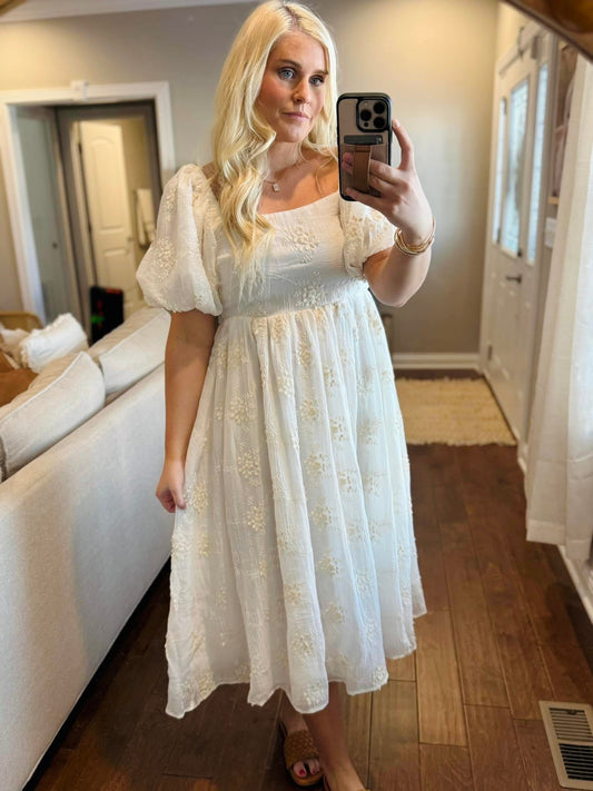 Embroidered Midi Dress