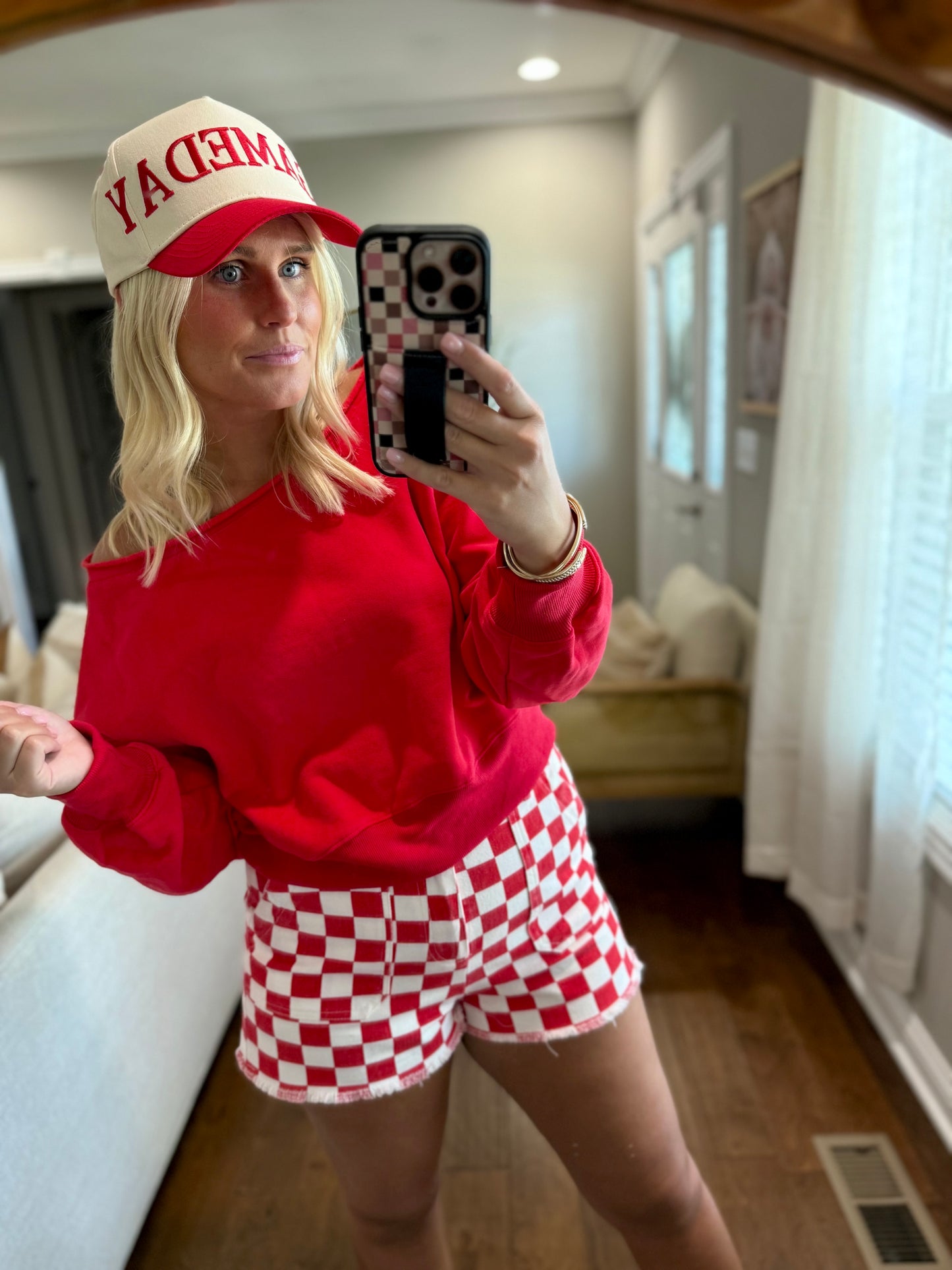 Off-Shoulder Red Top