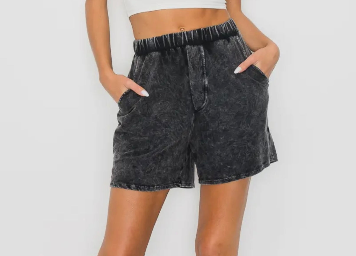 Black Washed Shorts