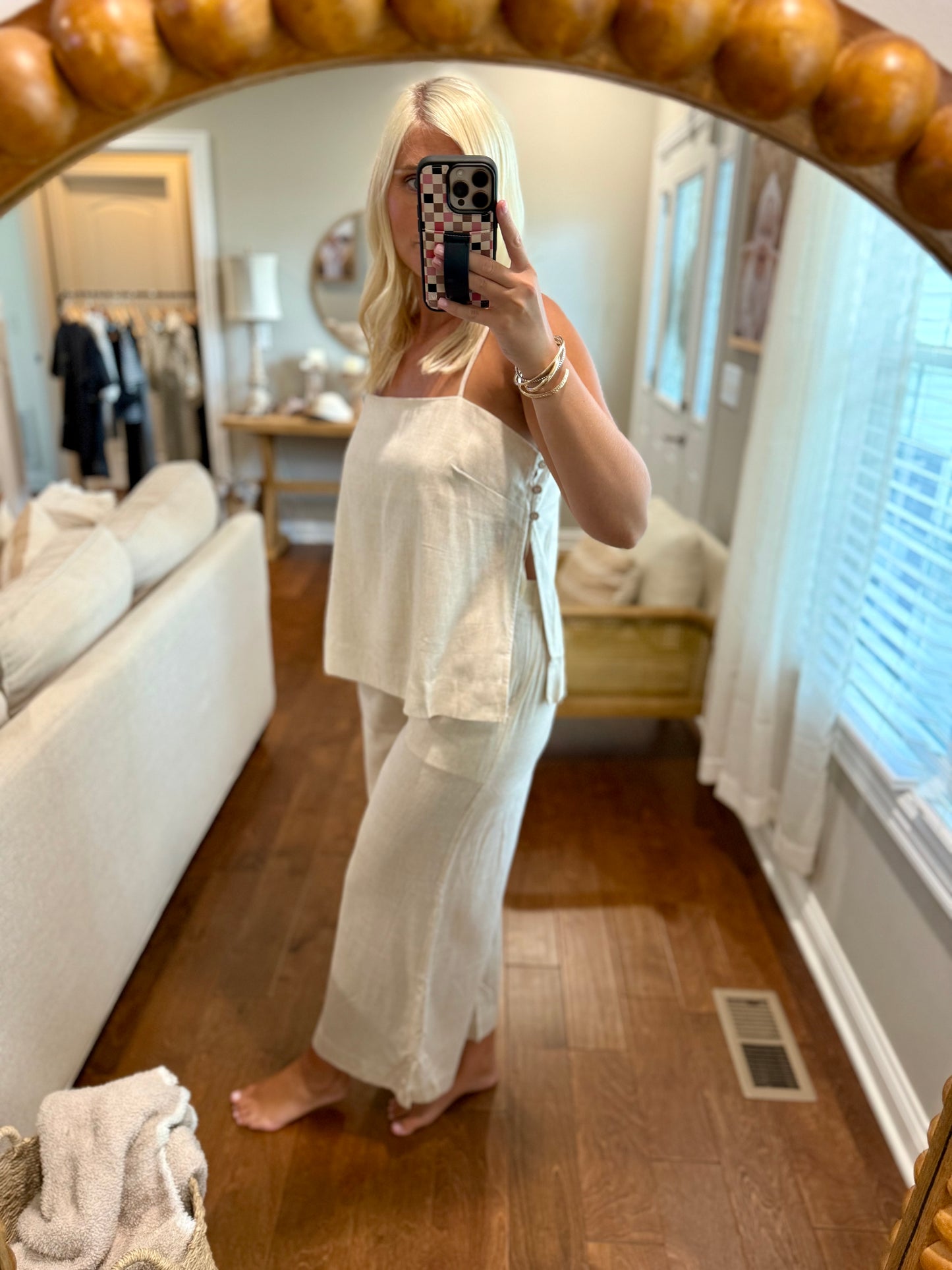 Linen Blend Cami & Pant Set