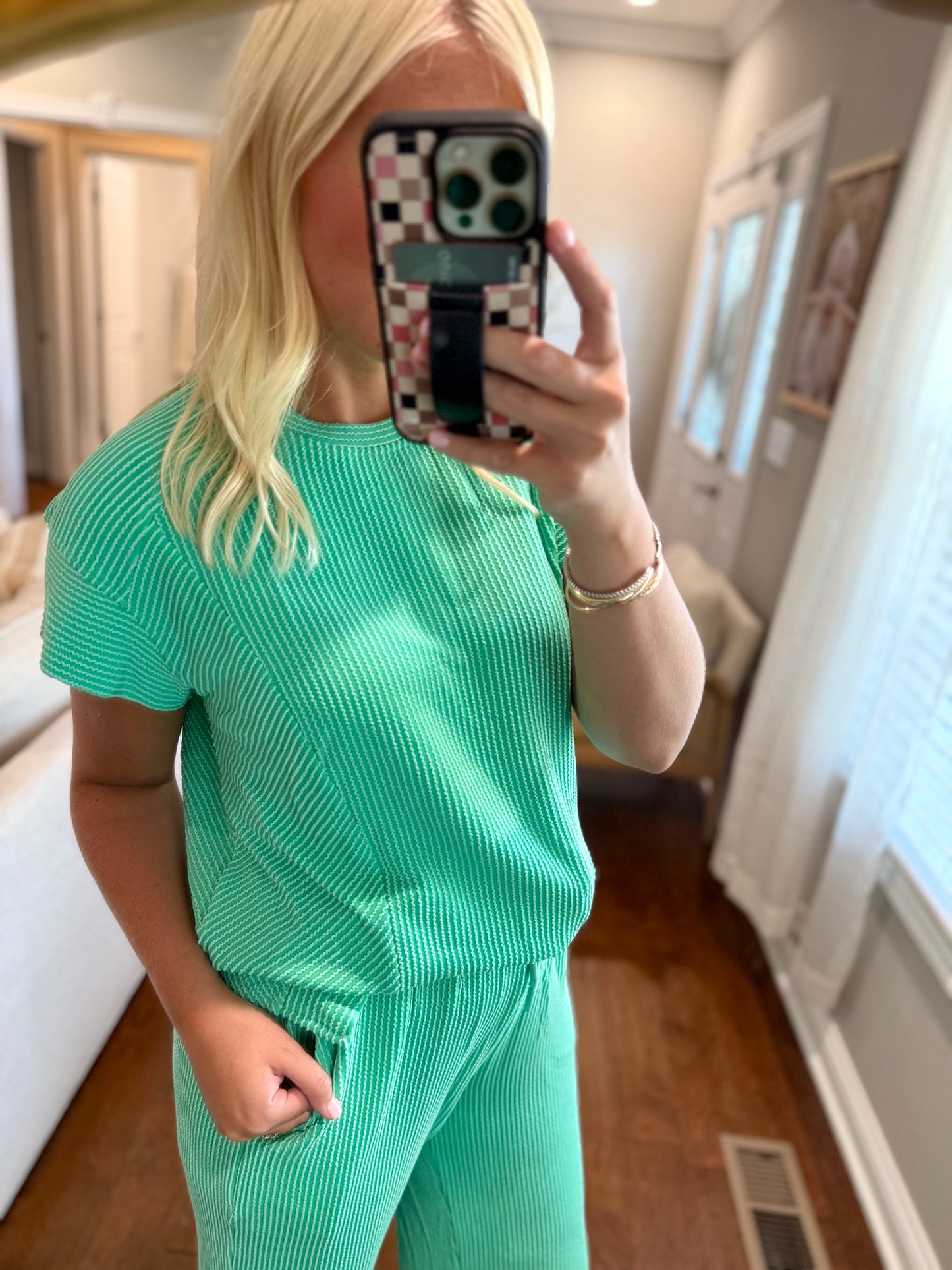 Green Ribbed Set
