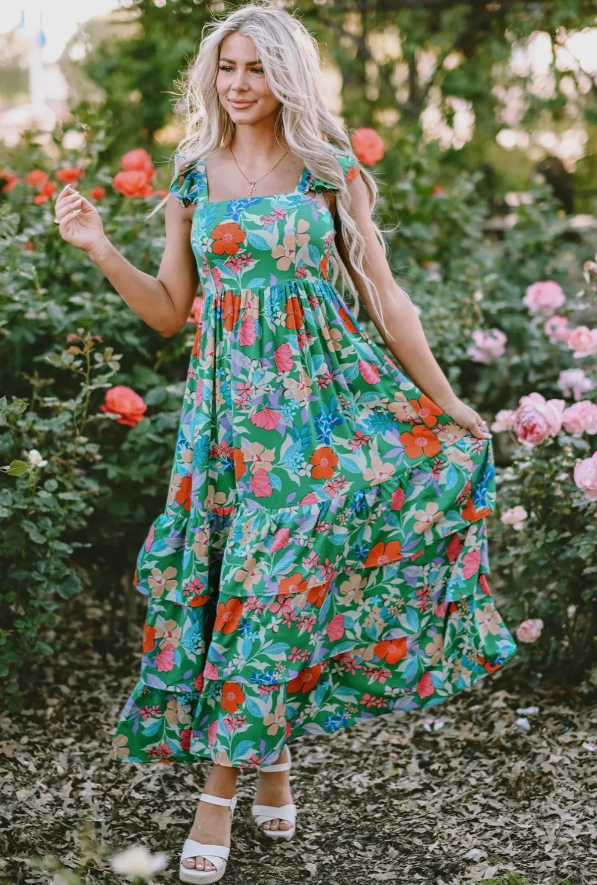 Green Floral Maxi