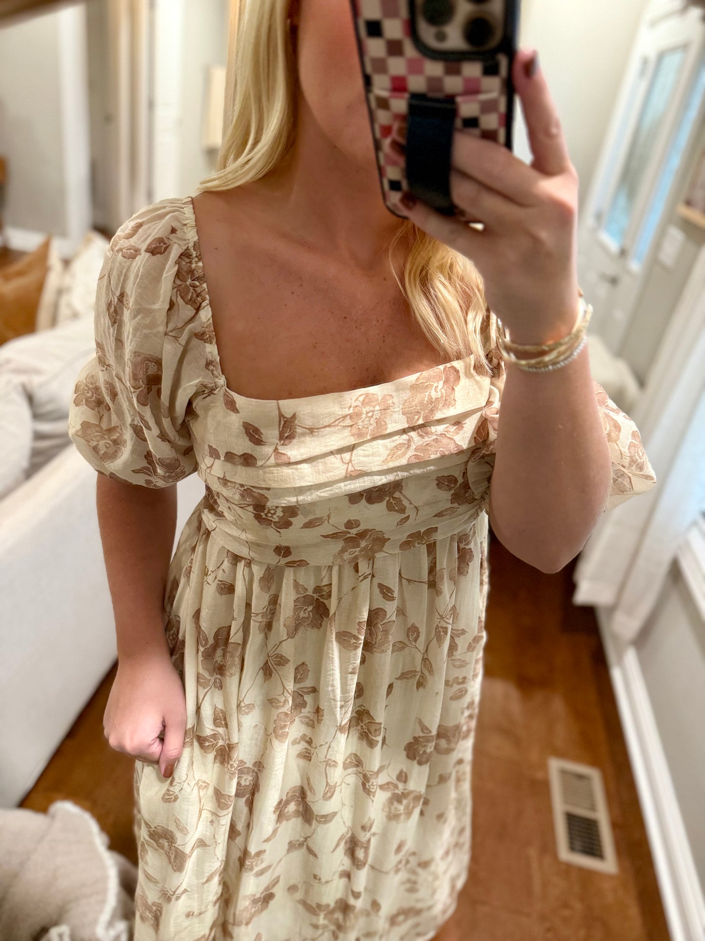 Floral Pleated Midi Dress