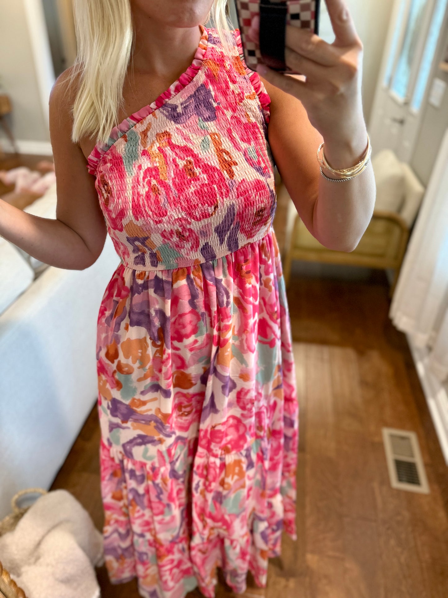 Floral One Shoulder Maxi
