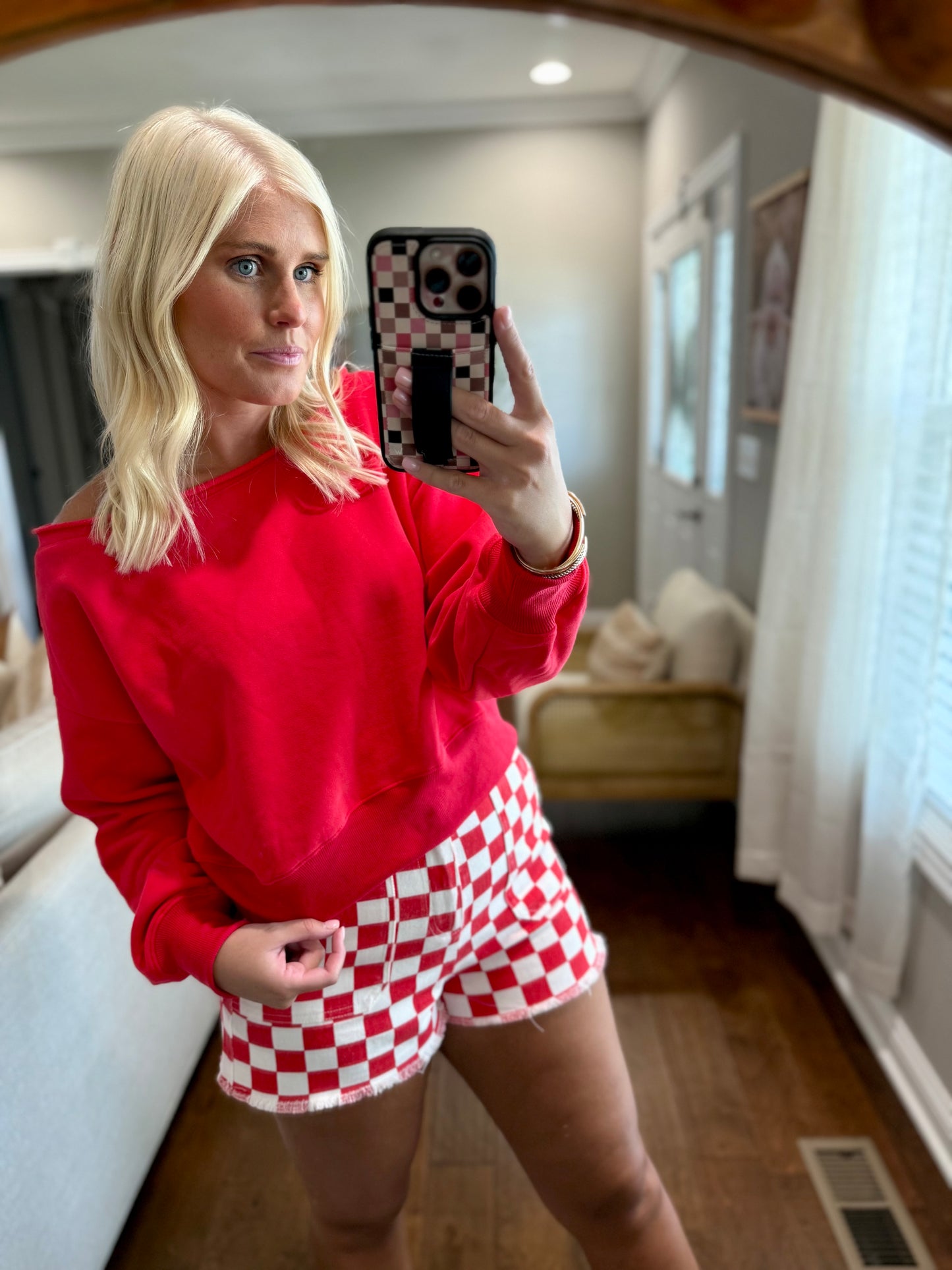 Off-Shoulder Red Top