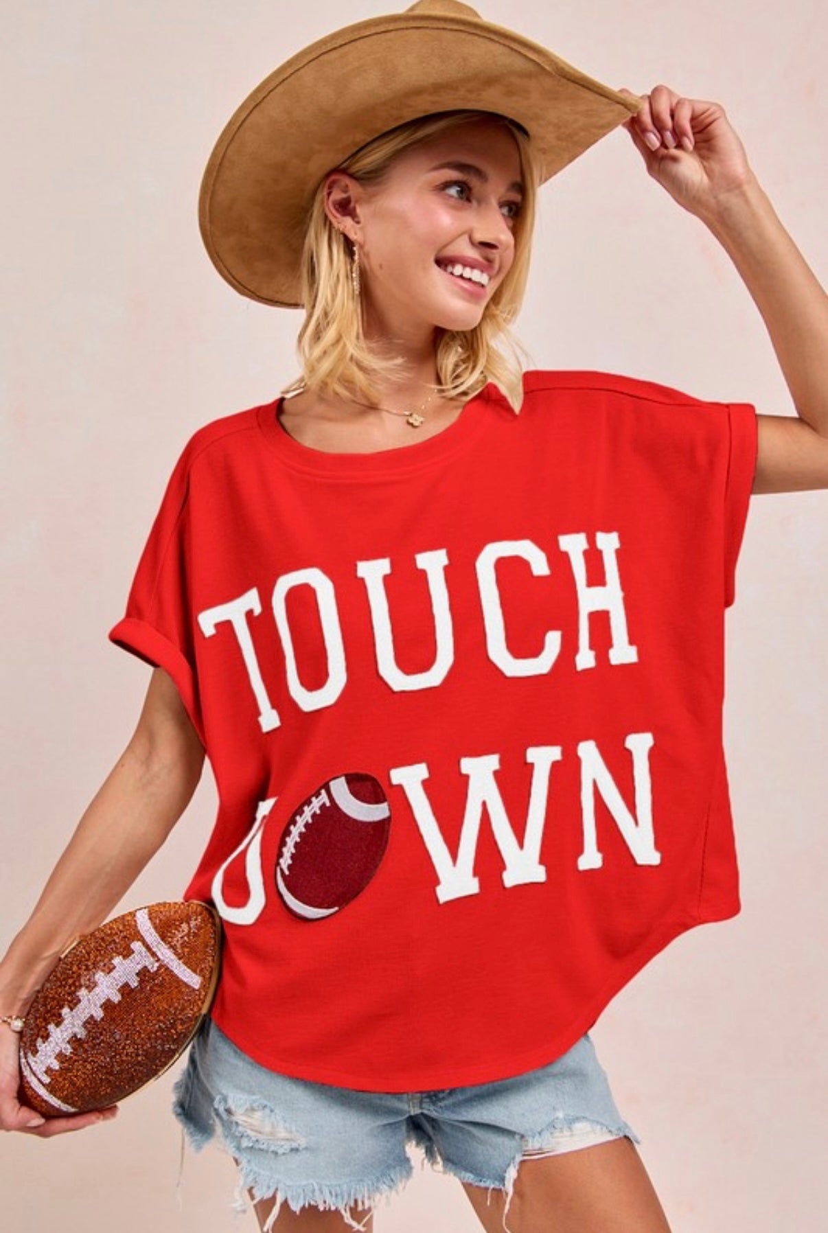 Touchdown Waffle Patchwork Top