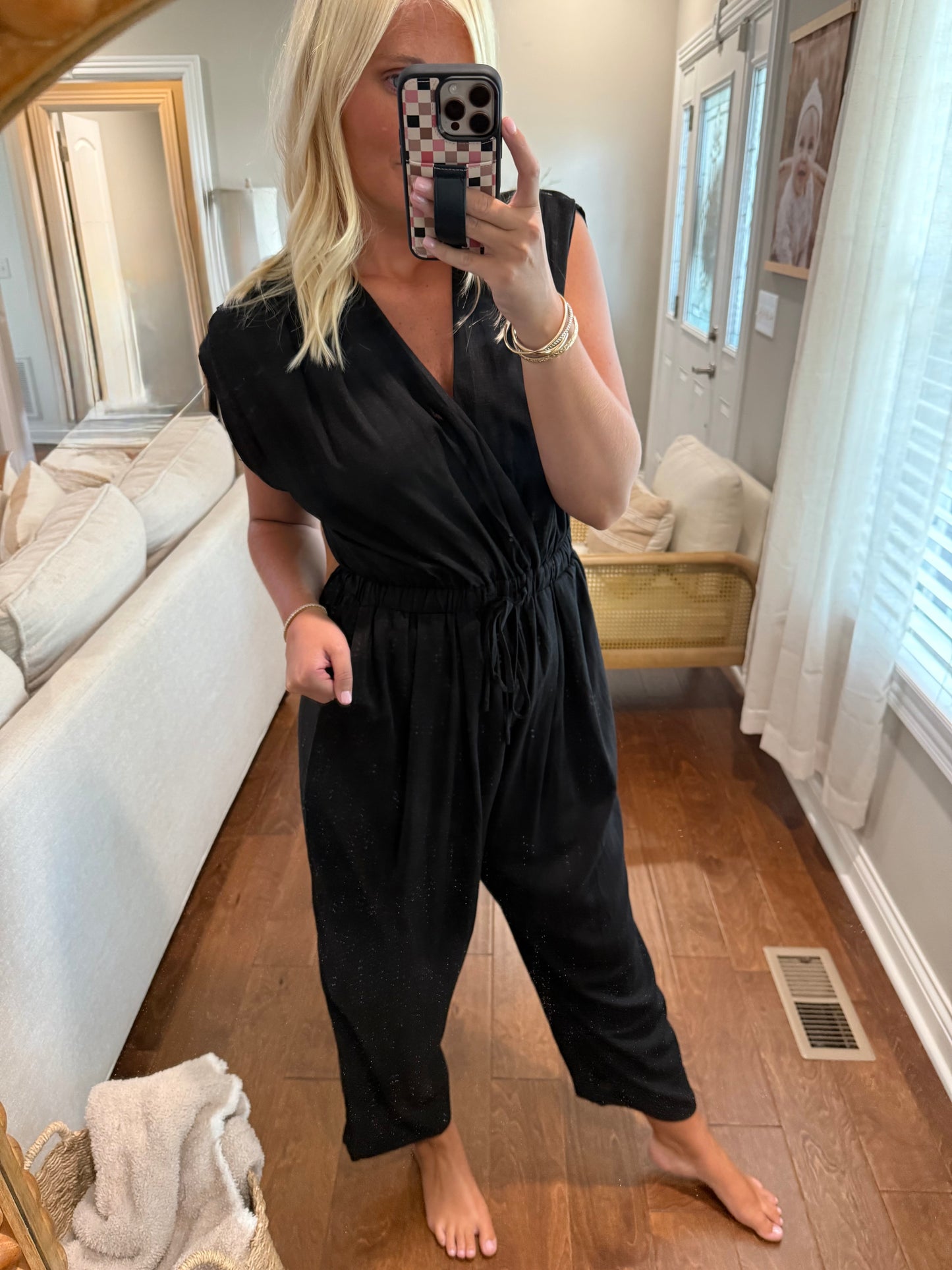 Woven Linen Relaxed Jumpsuit