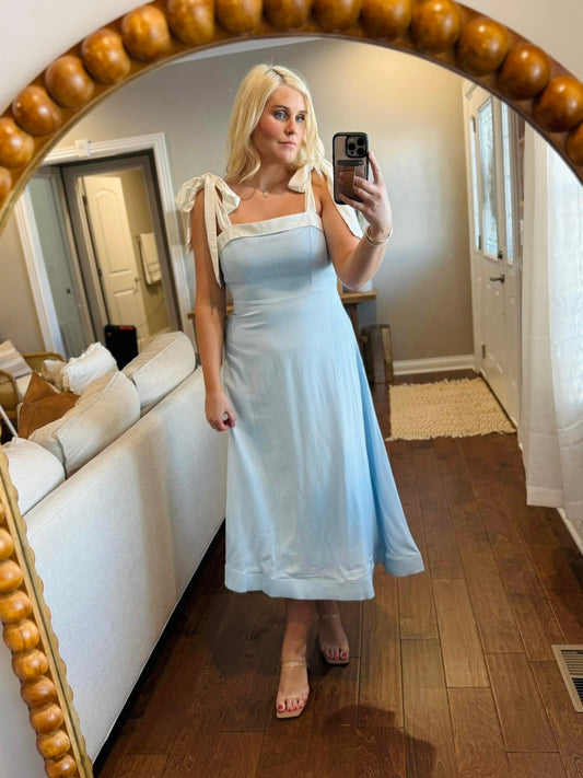 Linen A-line Midi Dress