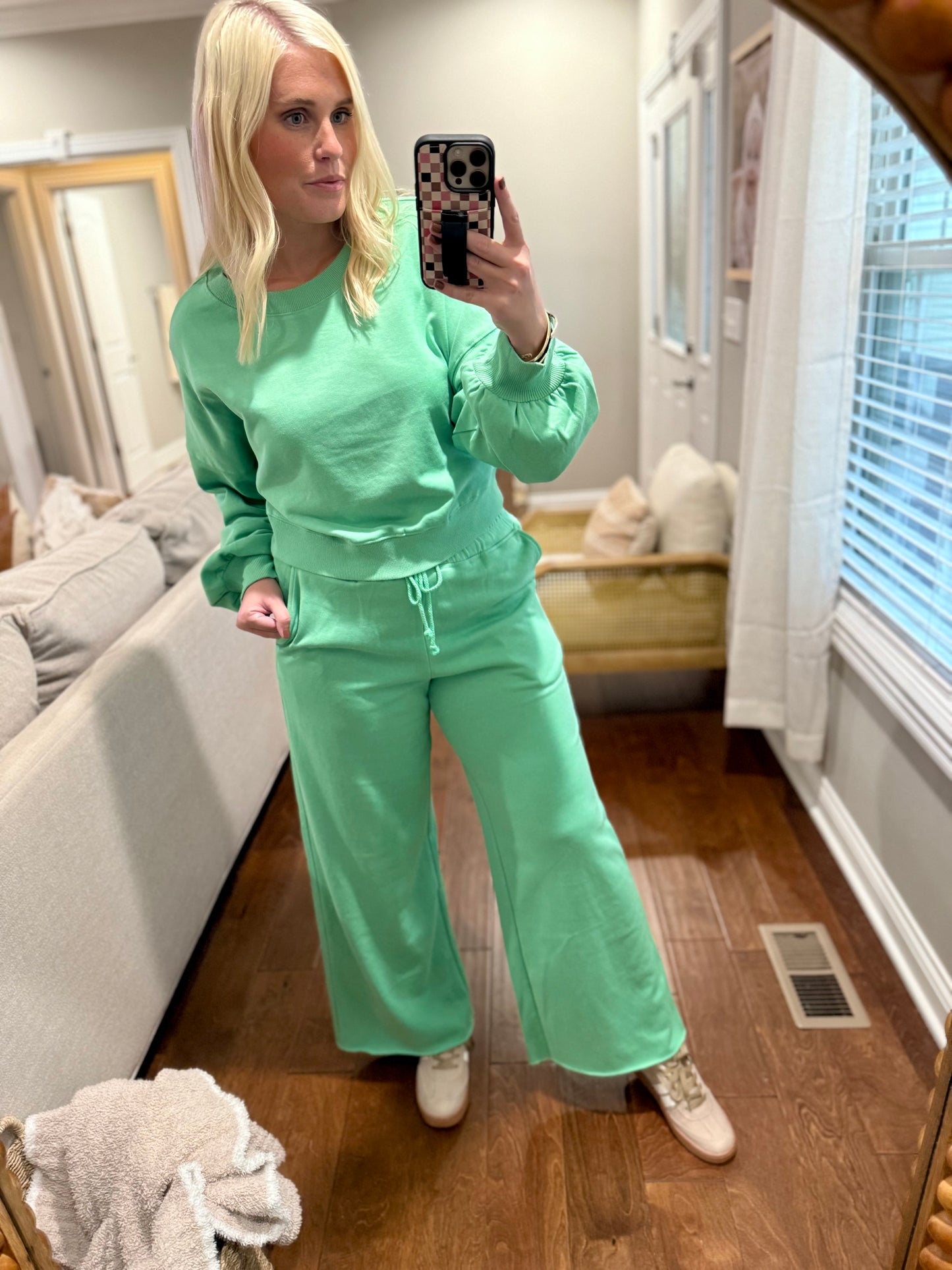Green Wide Leg Pant Set